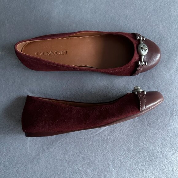 Burgundy Coach Flats 6.5 - Picture 4 of 4